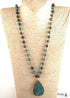 Boho Necklace, RH India Agated Blue and Green Natural Stone